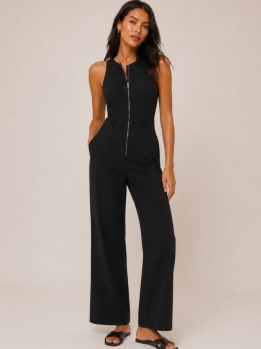 Anthropologie Maeve Black Sleeveless Jumpsuit Size 4
